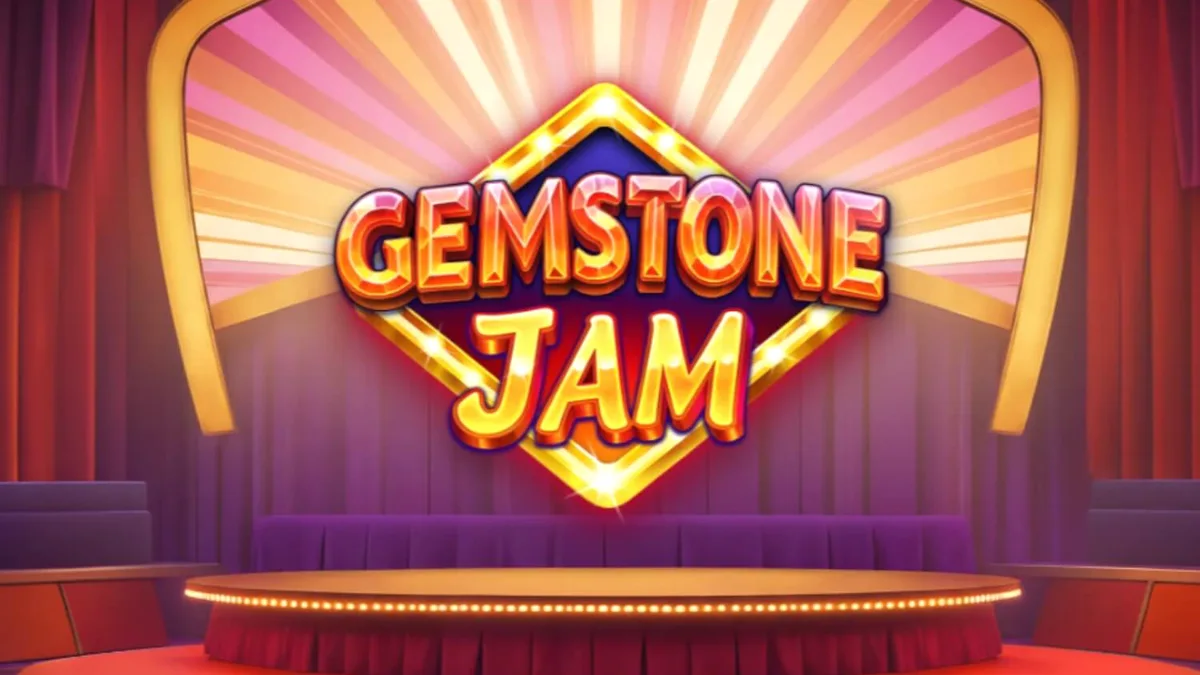 Tampilan visual slot Gemstone Jam dengan simbol permata dan buah klasik