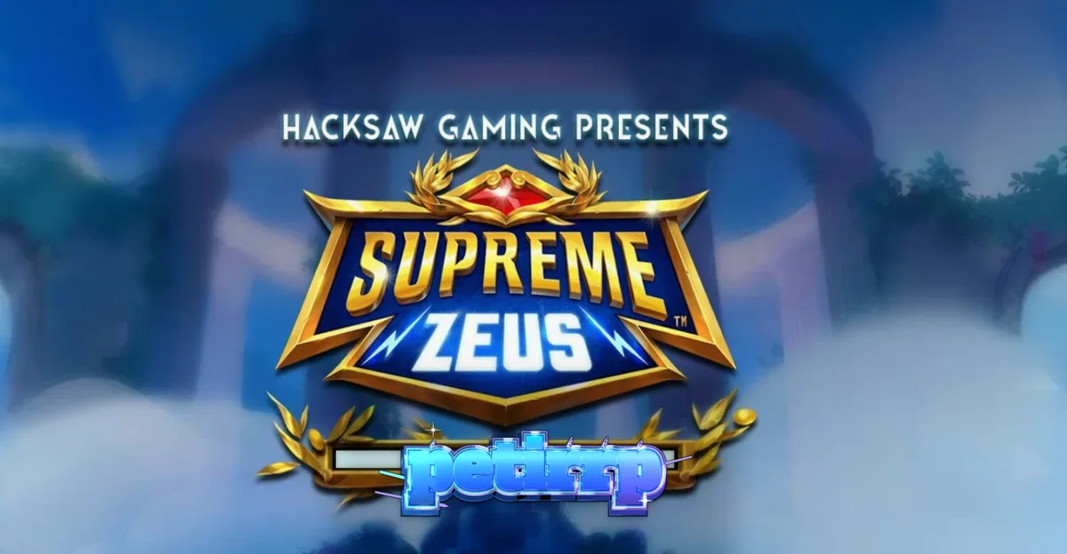 Tampilan visual slot Supreme Zeus dengan tema mitologi Yunani dan petir.